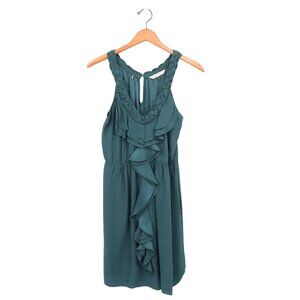 Rebecca Taylor Hammered Silk Braided Scoop Neck Sleeveless Dress 4